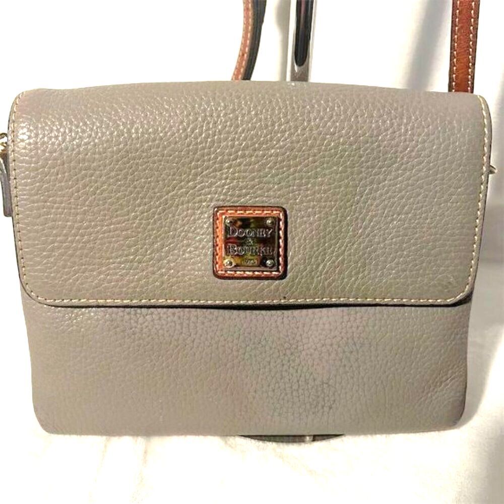 Dooney & Bourke Women's Taupe Pebbled Leather Crossbody Bag